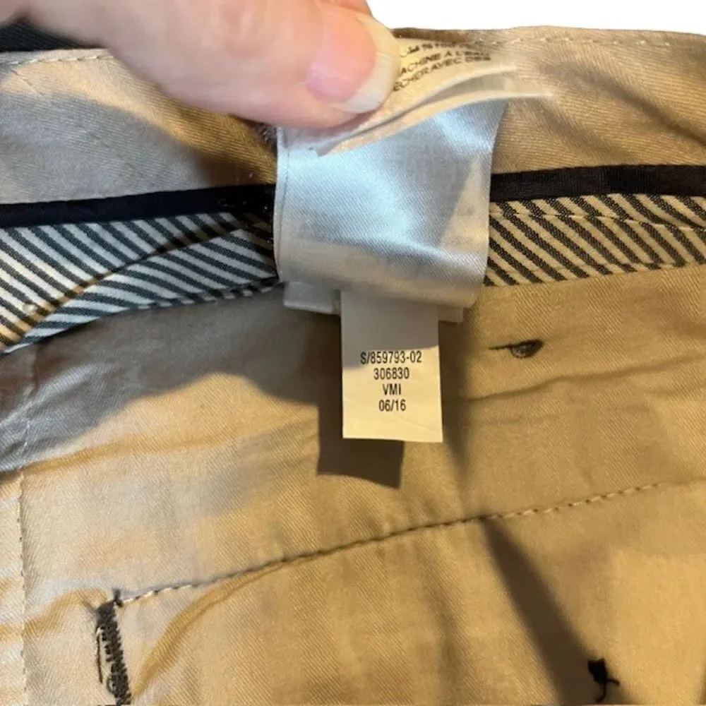 Banana Republic Emerson Chino Men's Flat Front Pants Gray Size 38x32‎